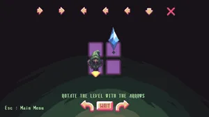 First level of NecroTwiser, 4 tiles arranged in a grid. The player must rotate the grid to reach the diamond tile.