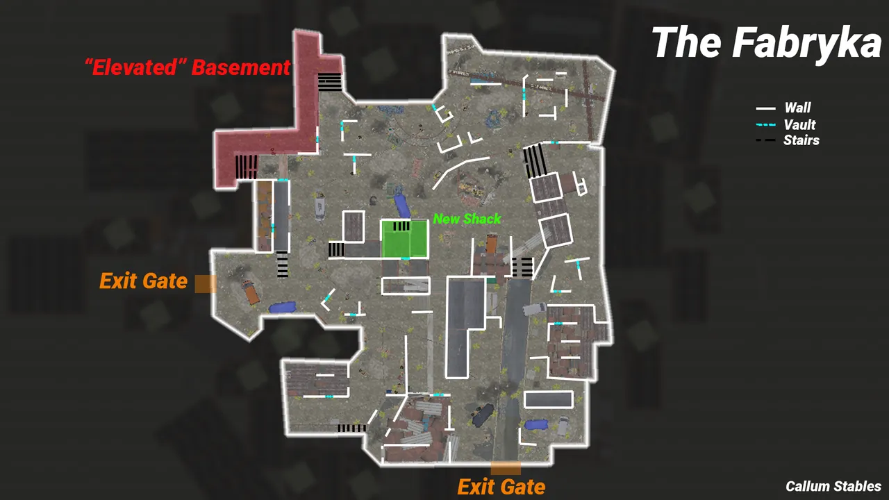 Top-down illustration of the map layout.