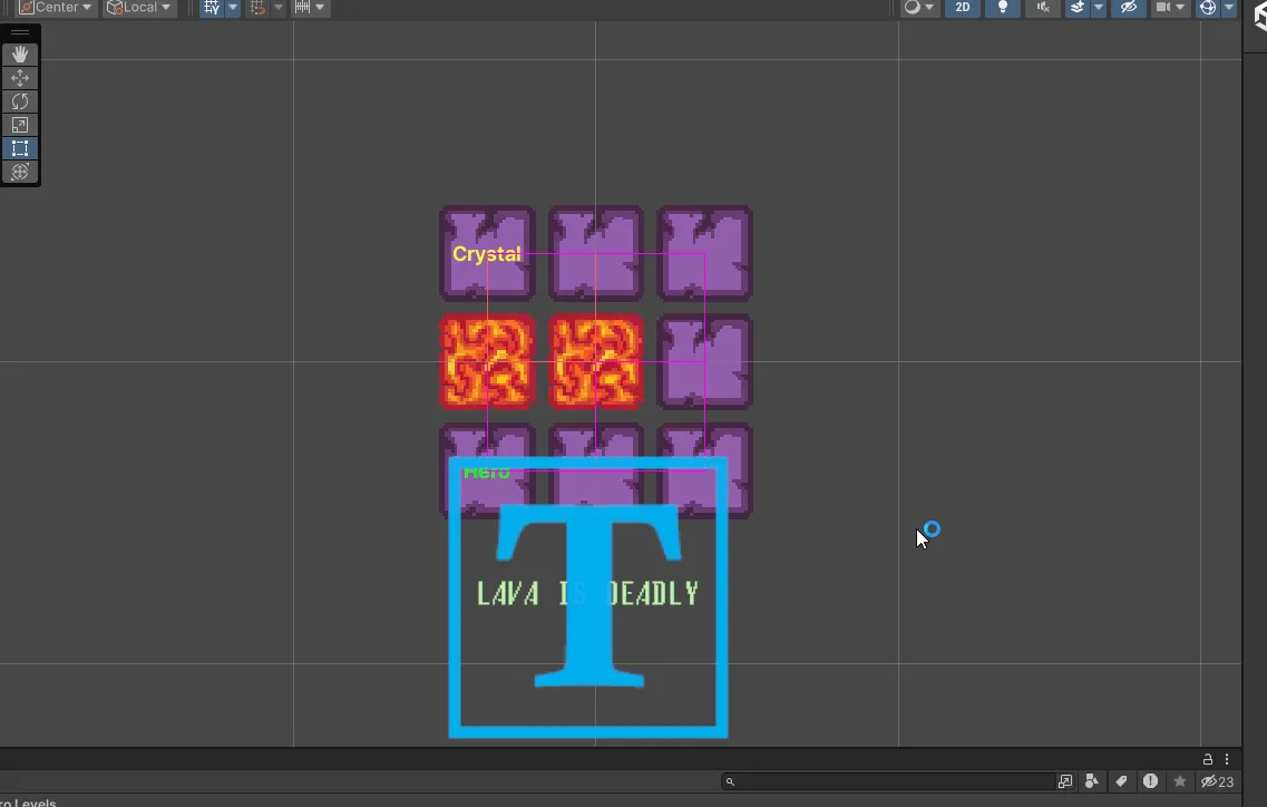 Unity screenshot of a level setup.
